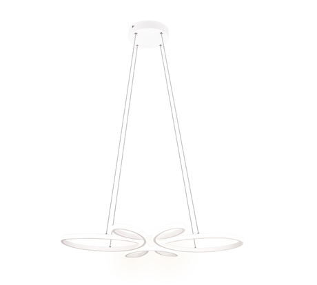 Lámpara de techo colgante Trio Fly LED blanco mate 4000K 150cm 345619131