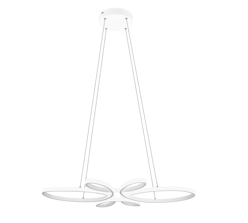 Lámpara de techo colgante Trio Fly LED blanco mate 4000K 150cm 345619131
