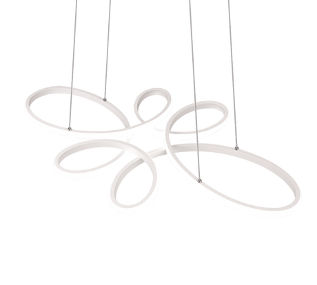 Lámpara de techo colgante Trio Fly LED blanco mate 4000K 150cm 345619131