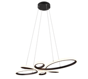 Lámpara de techo colgante Trio Fly LED negro mate 3000K regulable 150cm 345619132