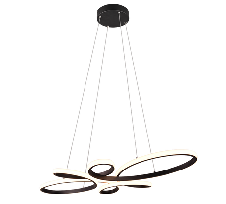 Lámpara de techo colgante Trio Fly LED negro mate 3000K regulable 150cm 345619132