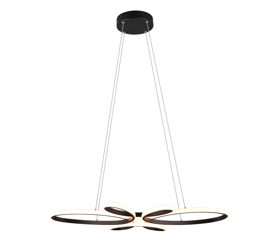 Lámpara de techo colgante Trio Fly LED negro mate 3000K regulable 150cm 345619132 - vista 3