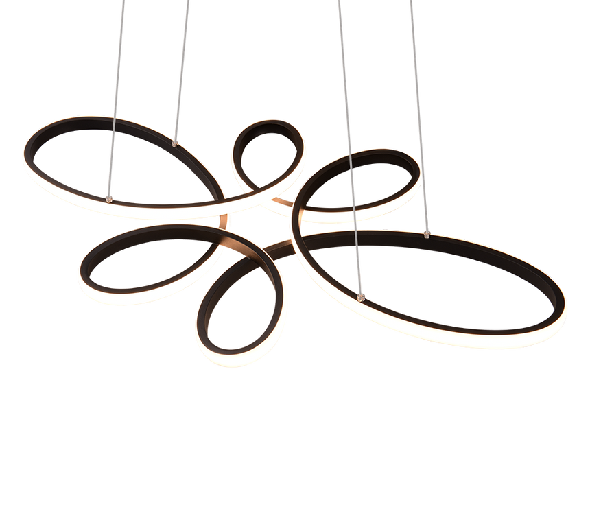 Lámpara de techo colgante Trio Fly LED negro mate 3000K regulable 150cm 345619132 - vista 5