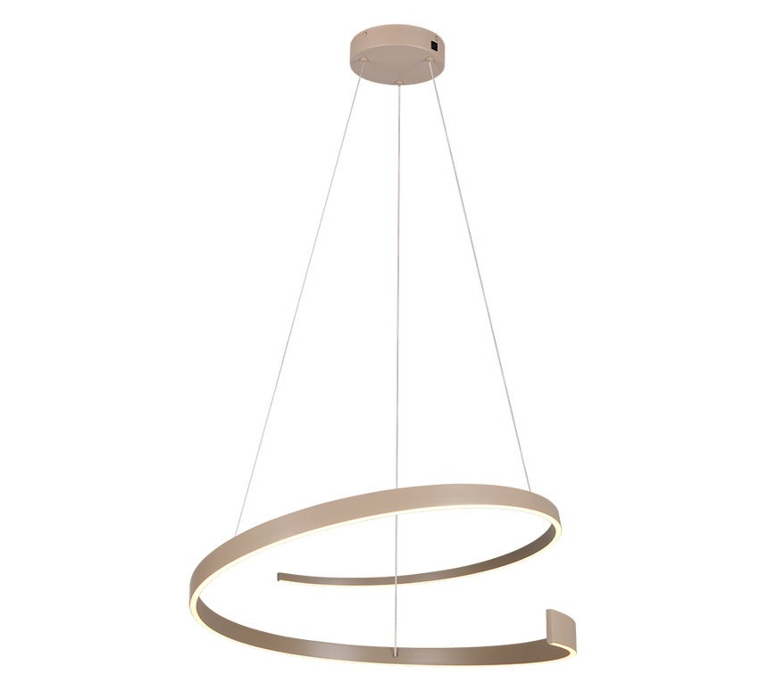 Lámpara de techo colgante Trio Cinardi LED gris pardo 2000-4000K Ø75cm 50W 346110141