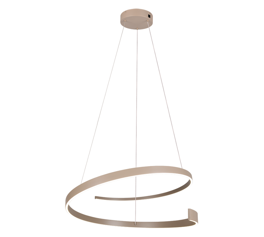 Lámpara de techo colgante Trio Cinardi LED gris pardo 2000-4000K regulable Ø75cm