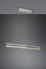 Lámpara de techo colgante Trio Emerson LED níquel mate táctil CCT 150cm 34671010