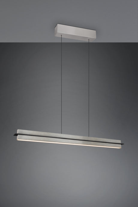 Lámpara de techo colgante Trio Emerson LED níquel mate táctil CCT 150cm 34671010