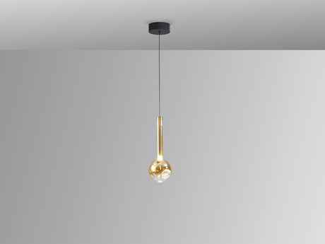 Lámpara de techo colgante Schuller Essenza 1 luz negro y dorado 3000K vista 3