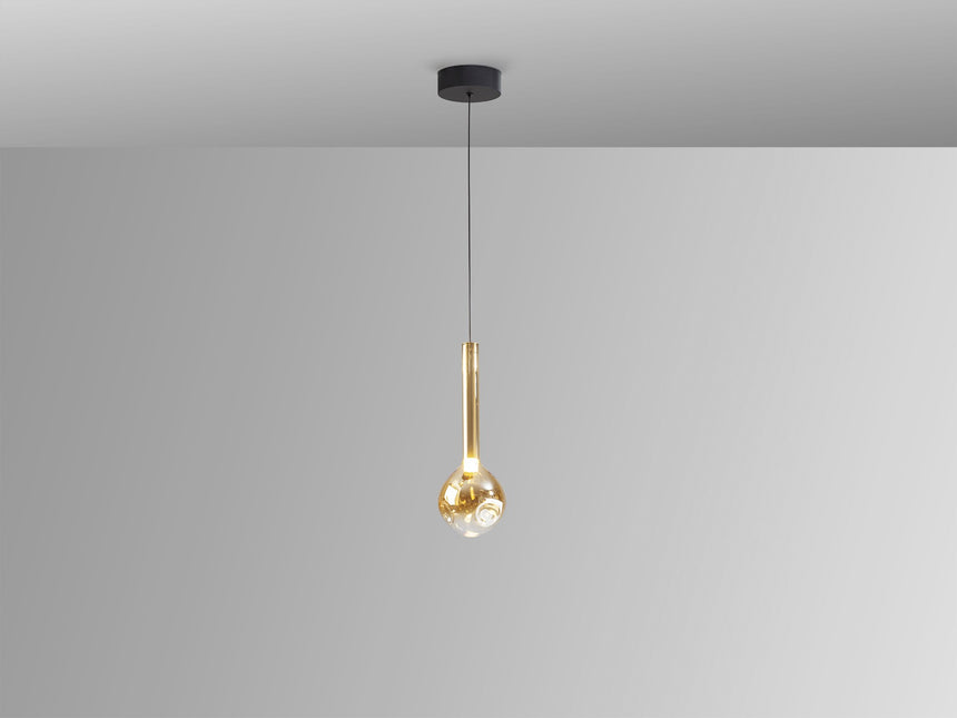 Lámpara de techo colgante Schuller Essenza 1 luz negro y dorado 3000K vista 3