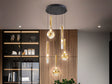 Lámpara de techo colgante Schuller Essenza 5 luces negro y dorado 3000K Ø41cm 347020