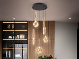 Lámpara de techo colgante Schuller Essenza 5 luces negro y dorado 3000K Ø41cm 347020