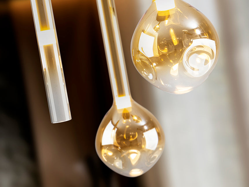 Lámpara de techo colgante Schuller Essenza 9 luces negro y dorado 3000K con mando Ø65cm 347181