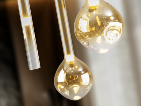 Lámpara de techo colgante Schuller Essenza 9 luces negro y dorado 3000K con mando Ø65cm vista 2