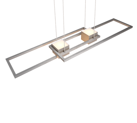 Lámpara de techo colgante Trio Albany LED níquel mate CCT 150cm 347710407