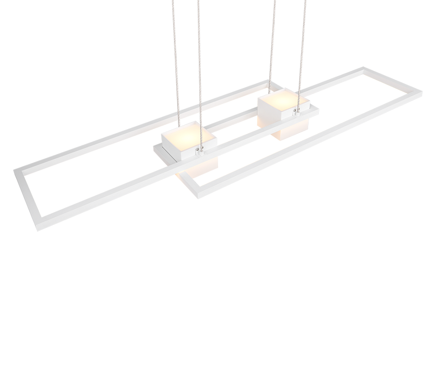 Lámpara de techo colgante Trio Albany LED blanco mate CCT 150cm 347710431