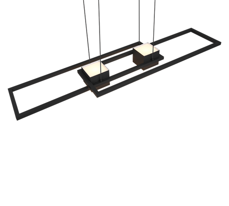 Lámpara de techo colgante Trio Albany LED negro mate CCT 150cm 347710432
