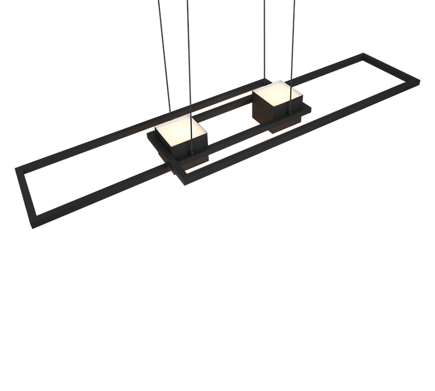 Lámpara de techo colgante Trio Albany LED negro mate CCT 150cm 347710432