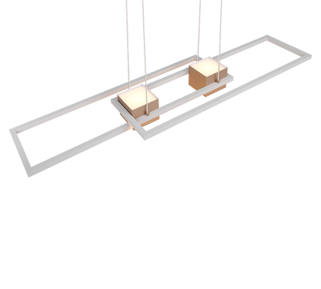 Lámpara de techo colgante Trio Albany LED marrón café CCT 150cm 347710465