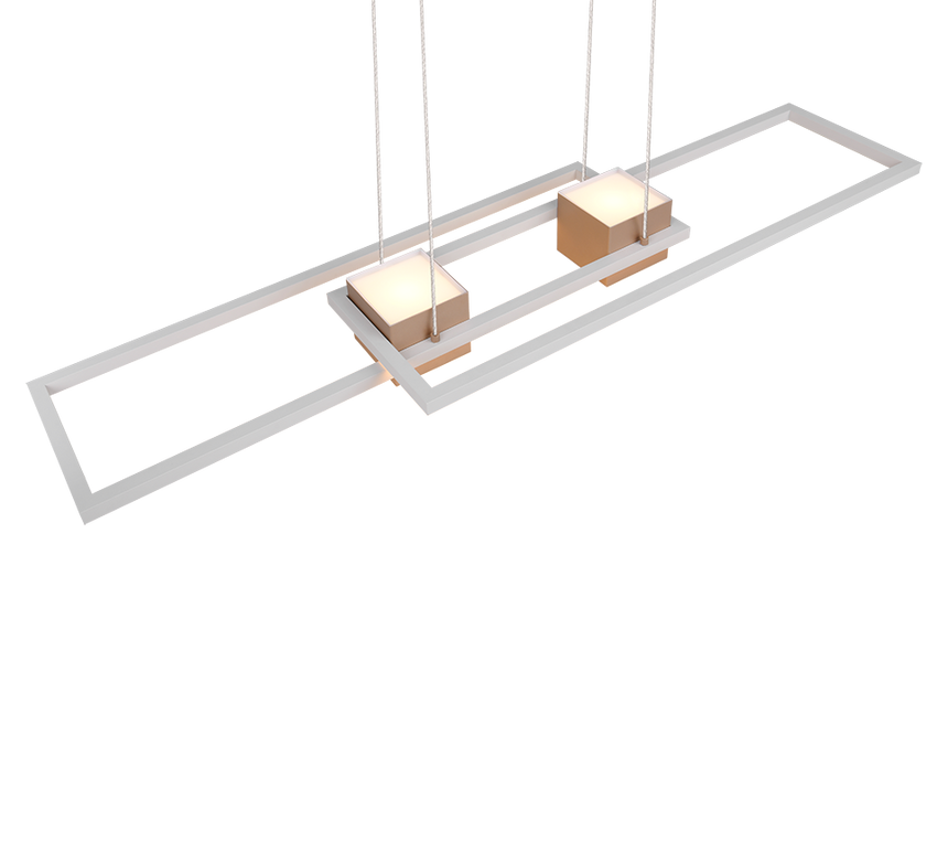 Lámpara de techo colgante Trio Albany LED marrón café CCT 150cm 347710465