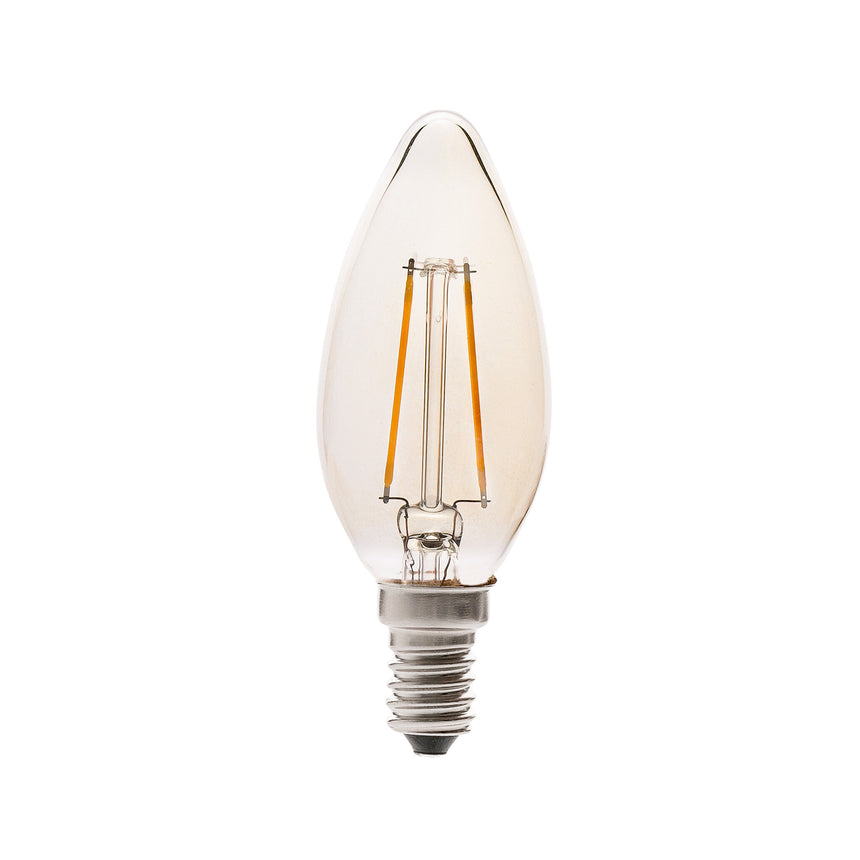 Faro Filamento 17427 Bombilla LED Vela Filamento Ambar 2W vintage