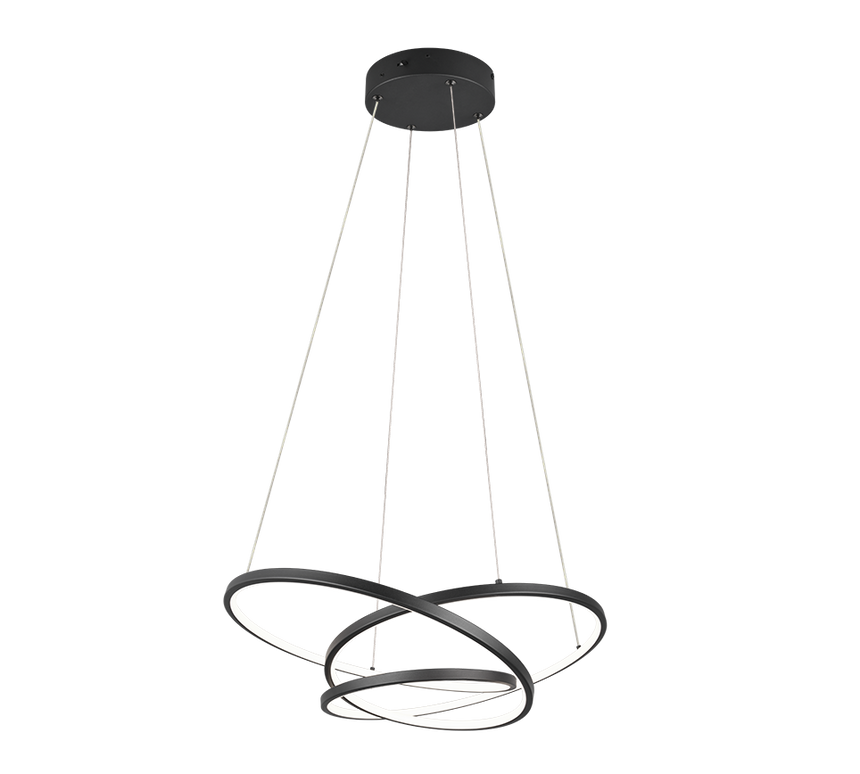 Lámpara de techo colgante Trio Darvin LED negro mate 150cm 349110132