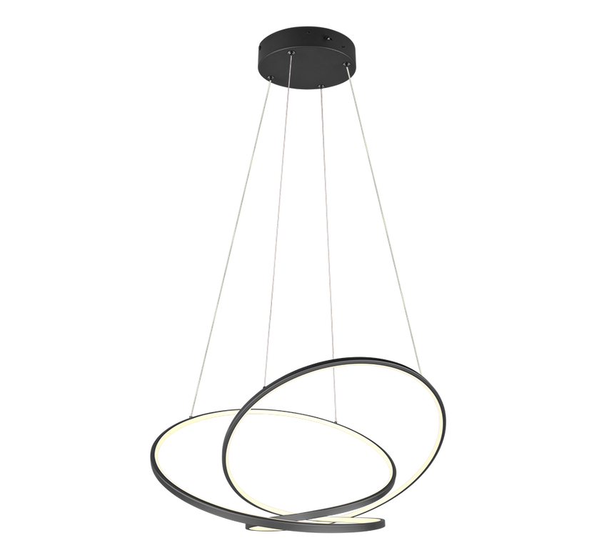 Lámpara colgante Darvin Trio negro LED 52W regulable 349119132