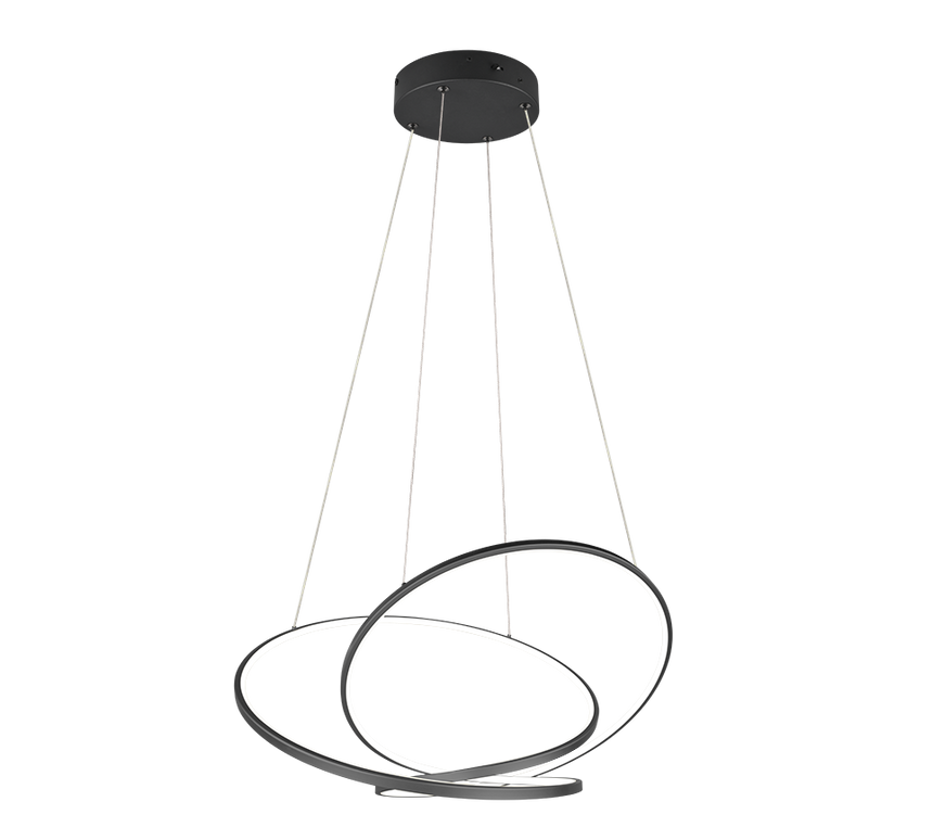 Lámpara colgante Darvin Trio negro LED 52W regulable 349119132