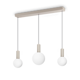 Lámpara colgante Ideal Lux Odeon blanco cristal LED 3 luces 20W Ø85cm 349213