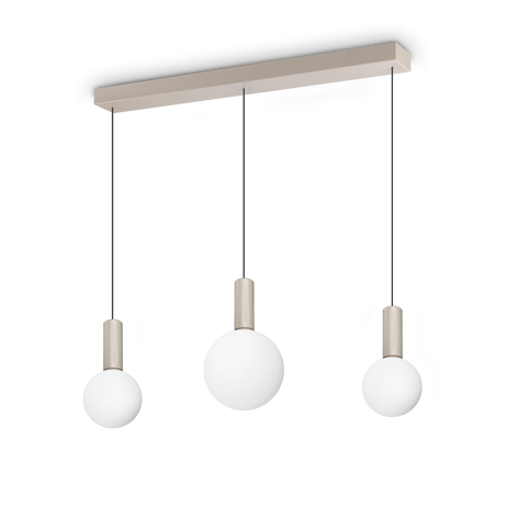 Lámpara colgante Ideal Lux Odeon blanco cristal LED 3 luces 20W Ø85cm 349213