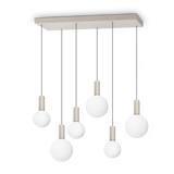 Lámpara colgante Ideal Lux Odeon blanco cristal LED 6 luces 39W Ø88cm 349220