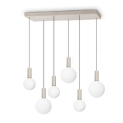 Lámpara colgante Ideal Lux Odeon blanco cristal LED 6 luces 39W Ø88cm 349220