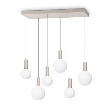 Lámpara colgante Ideal Lux Odeon blanco cristal LED 6 luces 39W Ø88cm 349220