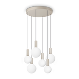 Lámpara colgante Ideal Lux Odeon blanco cristal LED 6 luces 39W Ø57cm 349237