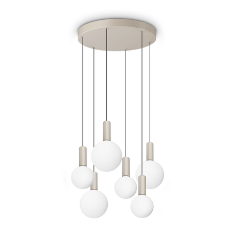 Lámpara colgante Ideal Lux Odeon blanco cristal LED 6 luces 39W Ø57cm 349237