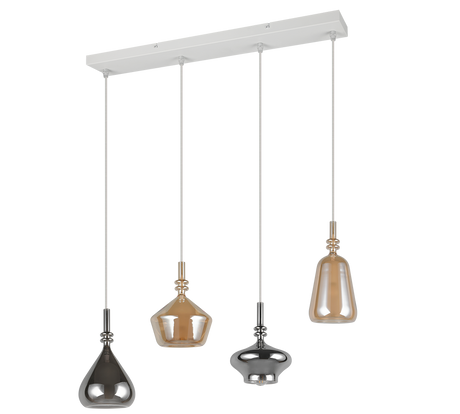 Lámpara de techo colgante Trio Aldea LED blanco mate 2700K 200cm 349400417