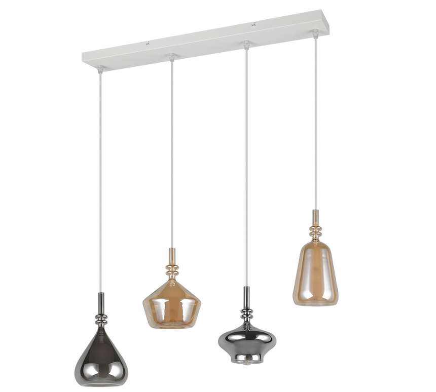 Lámpara de techo colgante Trio Aldea LED blanco mate 2700K 200cm 349400417