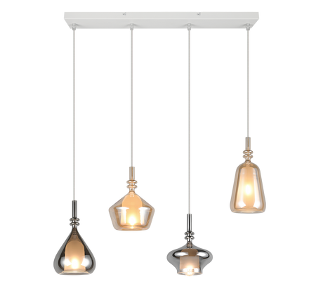 Lámpara de techo colgante Trio Aldea LED blanco mate 2700K 200cm 349400417