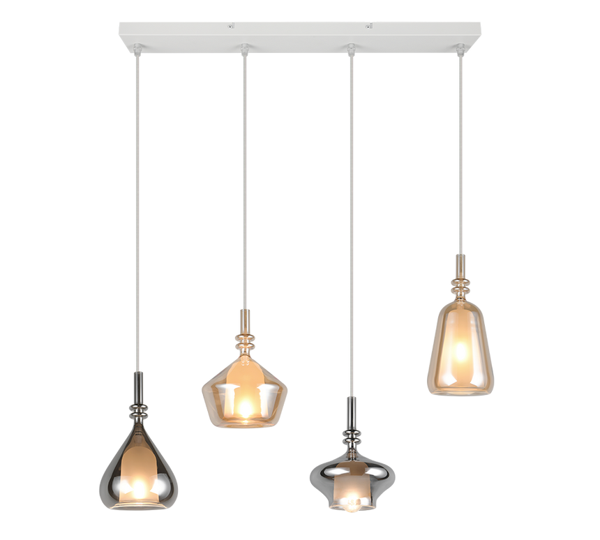 Lámpara de techo colgante Trio Aldea LED blanco mate 2700K 200cm 349400417