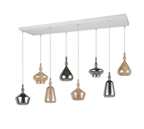 Lámpara de techo colgante Trio Aldea LED blanco mate 2700K 200cm 349400817