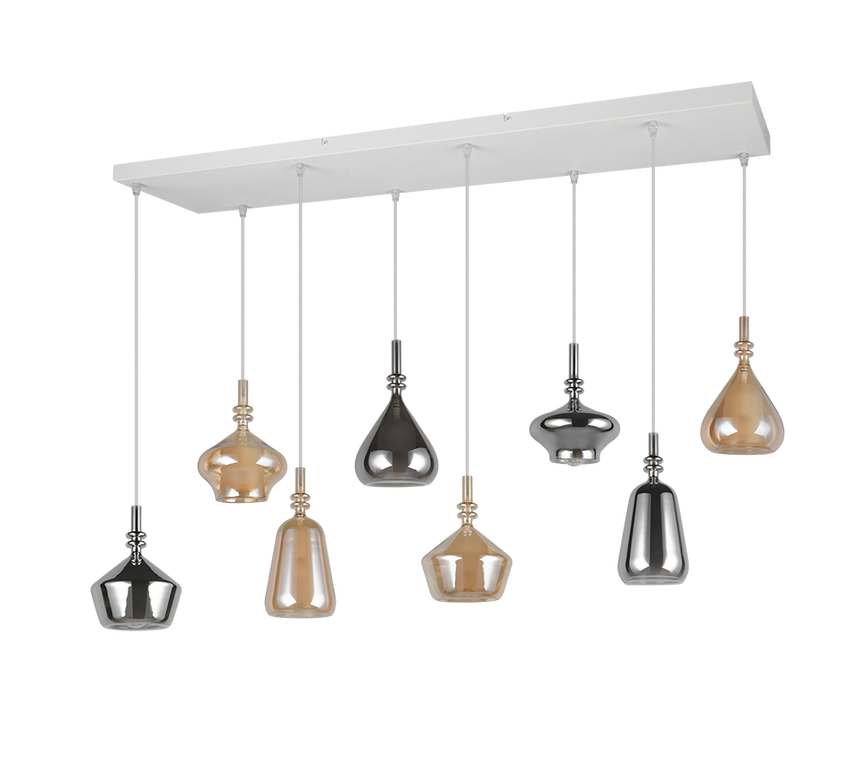 Lámpara de techo colgante Trio Aldea LED blanco mate 2700K 200cm 349400817