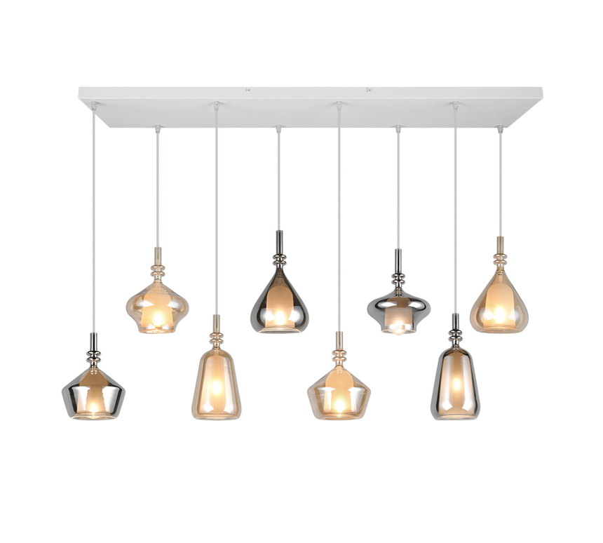 Lámpara de techo colgante Trio Aldea LED blanco mate 2700K 200cm 349400817