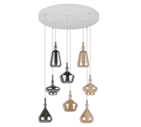 Lámpara de techo colgante Trio Aldea grande LED blanco mate 2700K 3m 349430817