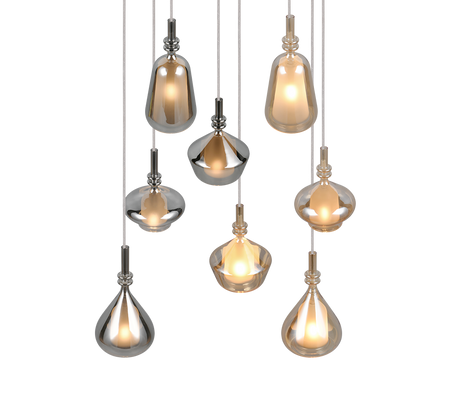 Lámpara de techo colgante Trio Aldea grande LED blanco mate 2700K 3m 349430817