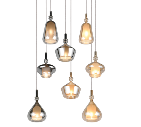 Lámpara de techo colgante Trio Aldea grande LED blanco mate 2700K 3m 349430817