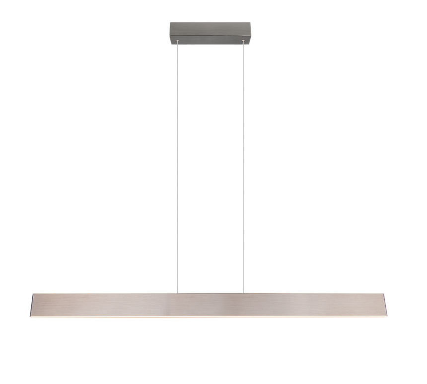 Lámpara de techo colgante Trio Galway LED níquel mate táctil CCT 150cm 349710107
