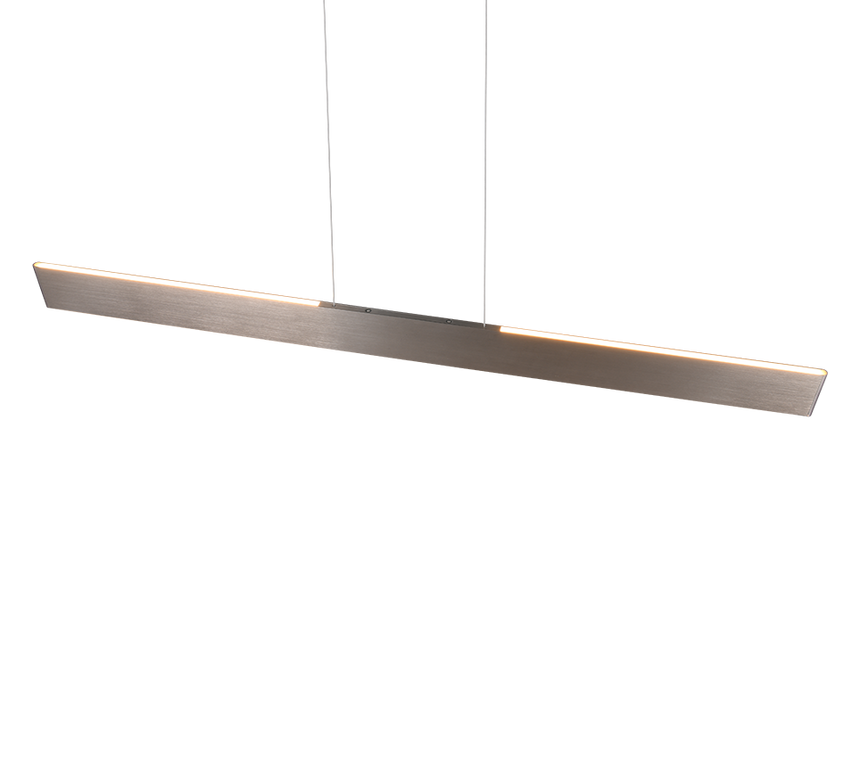 Lámpara de techo colgante Trio Galway LED níquel mate táctil CCT 150cm 349710107