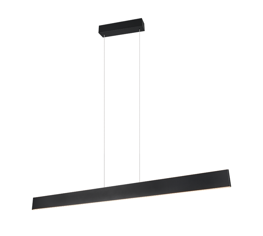 Lámpara de techo colgante Trio Galway LED negro mate CCT regulable táctil 150cm 349710132