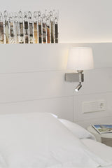 Faro Room 29976 Aplique 2L LED niquel mate y pantalla blanco