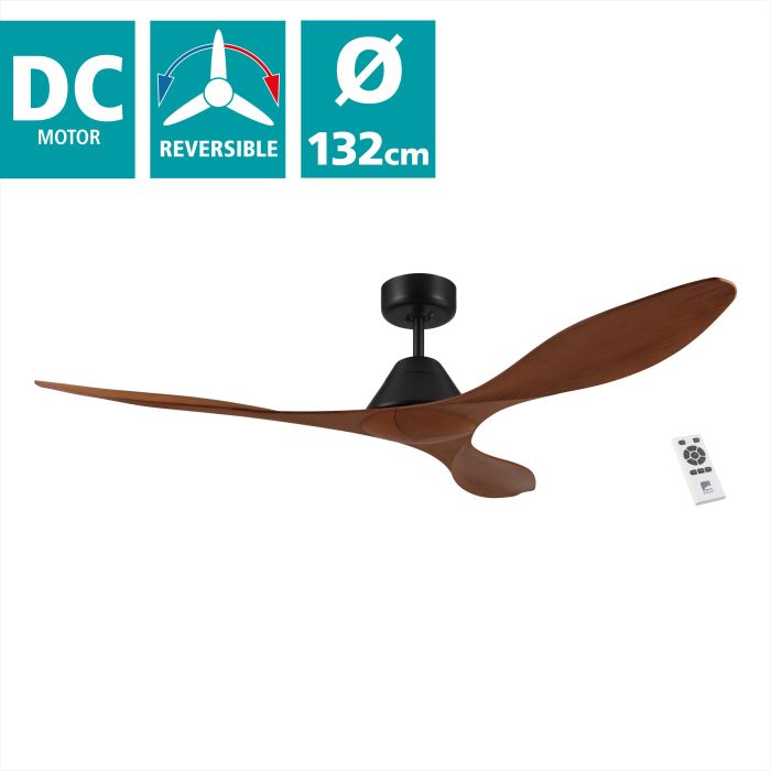 EGLO Antibes Ventilador de techo 45W/230V negro y madera 35072