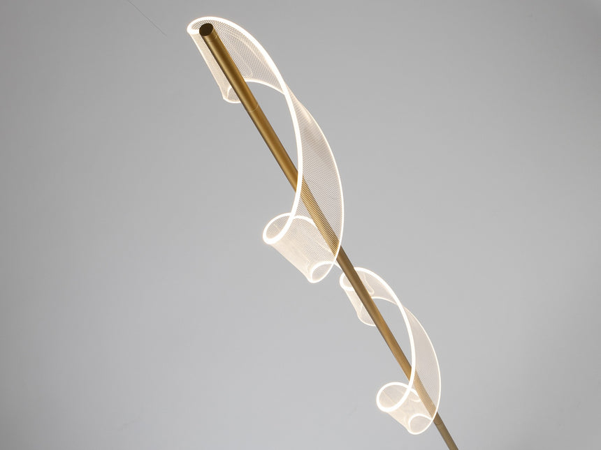 Lámpara de pie de salón Schuller Velas LED oro mate 3000K 160cm vista 2